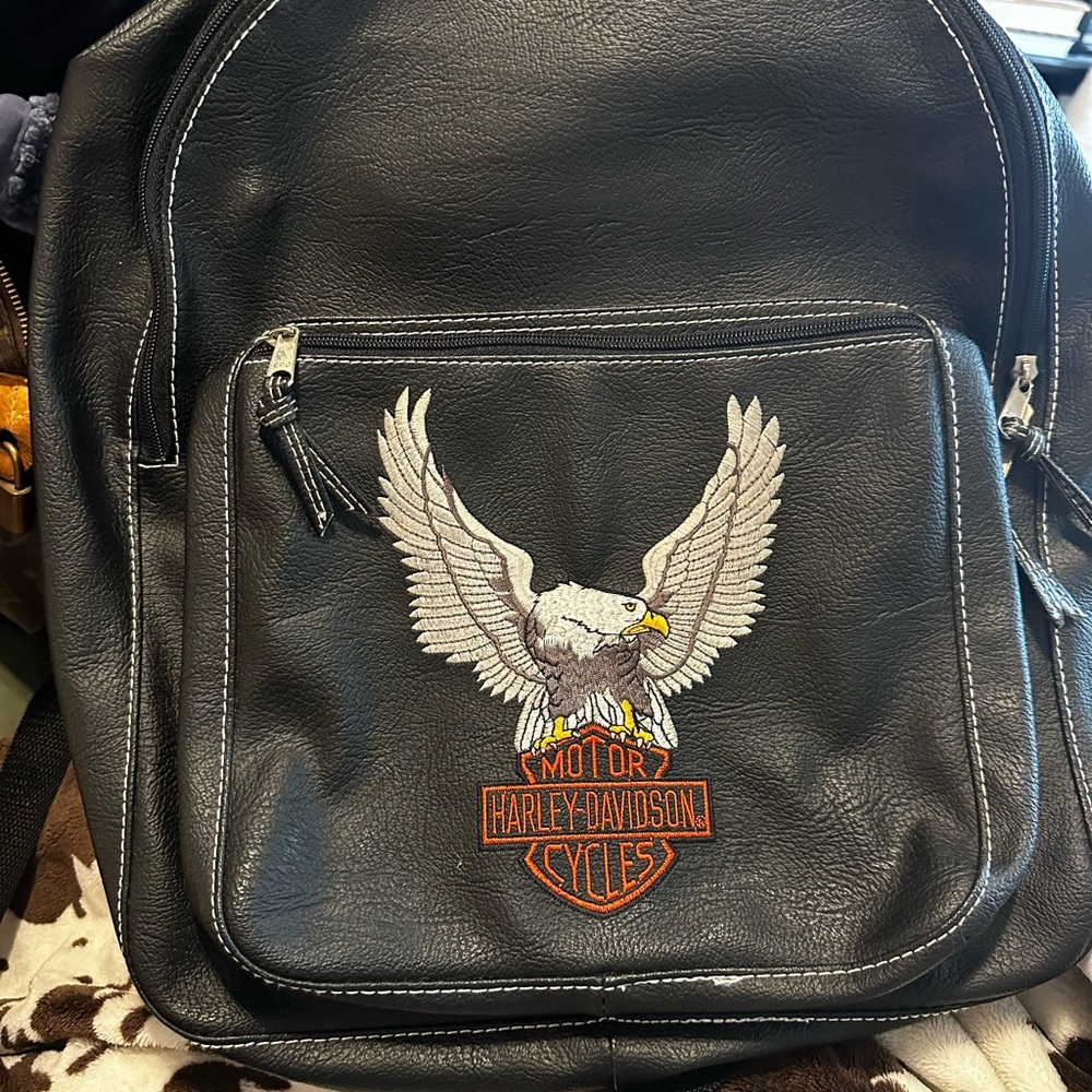 Harley-Davidson Black Backpack with Eagle Emblem